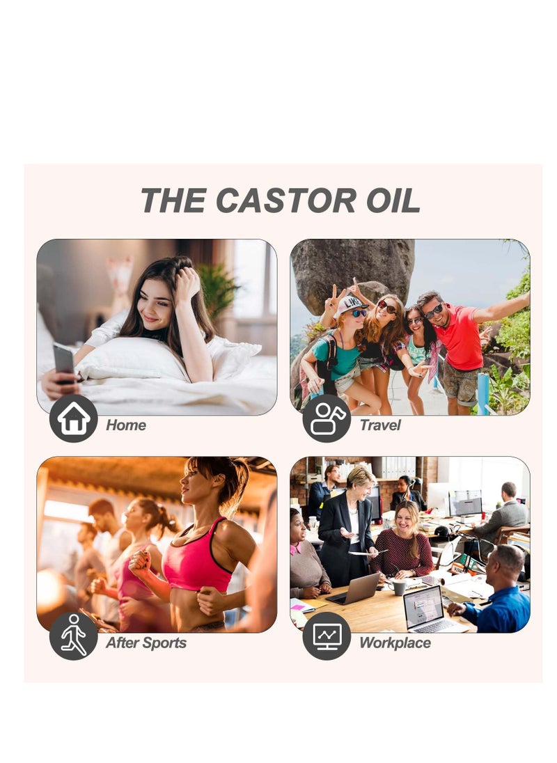 Castor Oil Pack Wrap for Knee, Castor Oil Organic Pack, Designed for Joints, Waterproof Material, Improving Blood Circulation and Relieving Muscle Pain, Reusable with Laundry Storage Bags