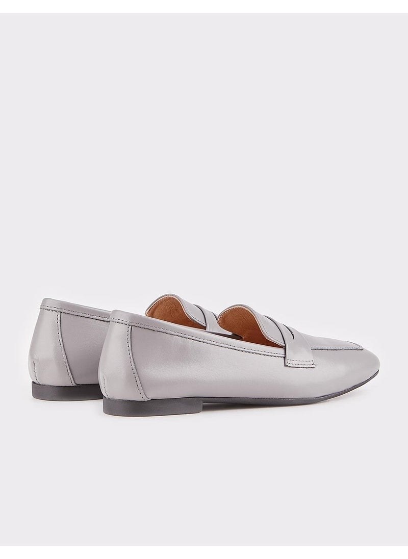 Leather Gray Women's Loafer