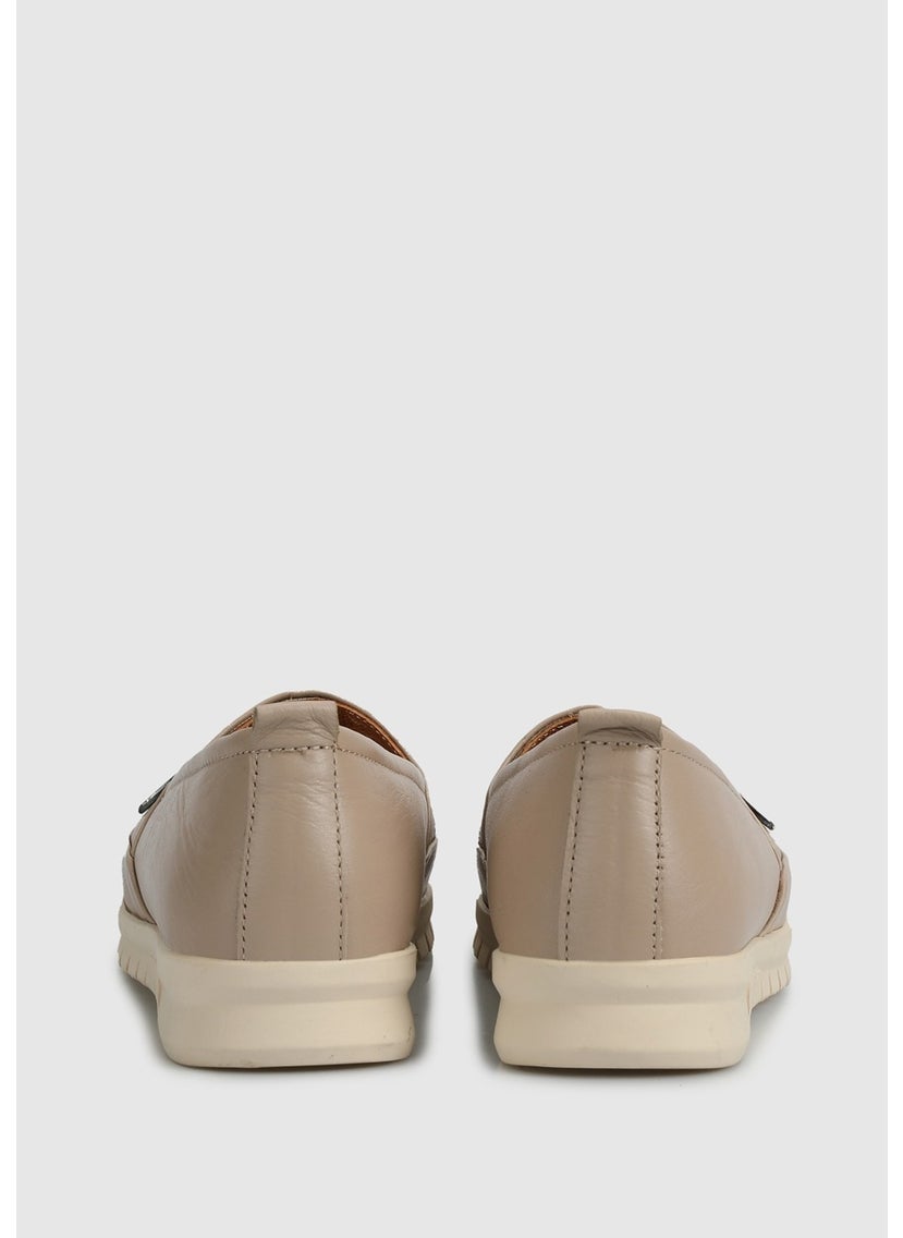 Beige Leather Women's Shoes