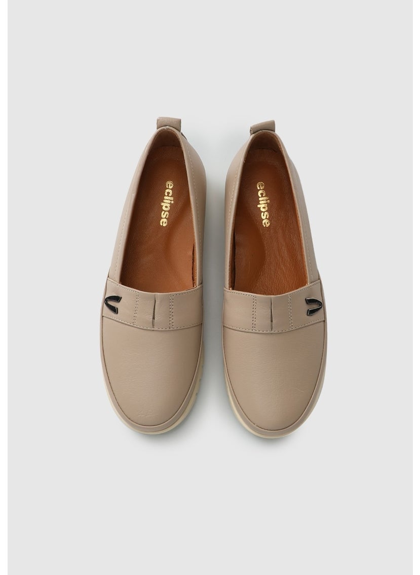 Beige Leather Women's Shoes