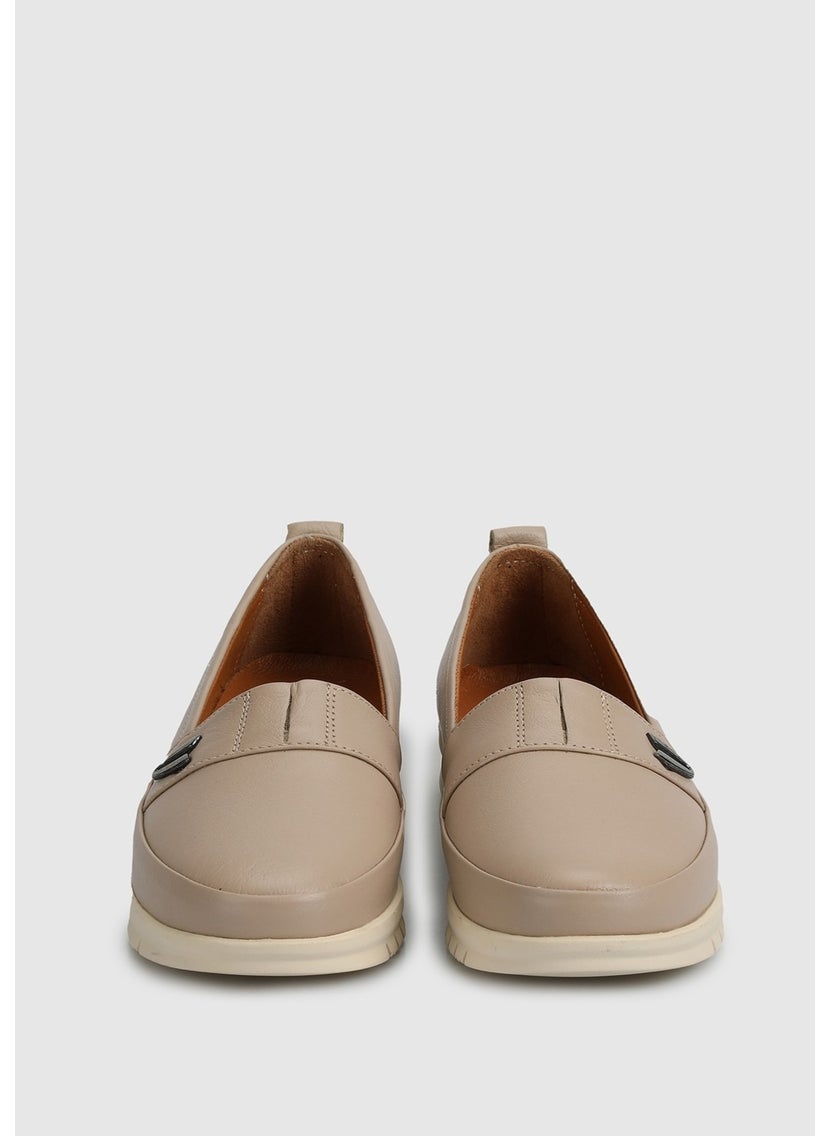 Beige Leather Women's Shoes
