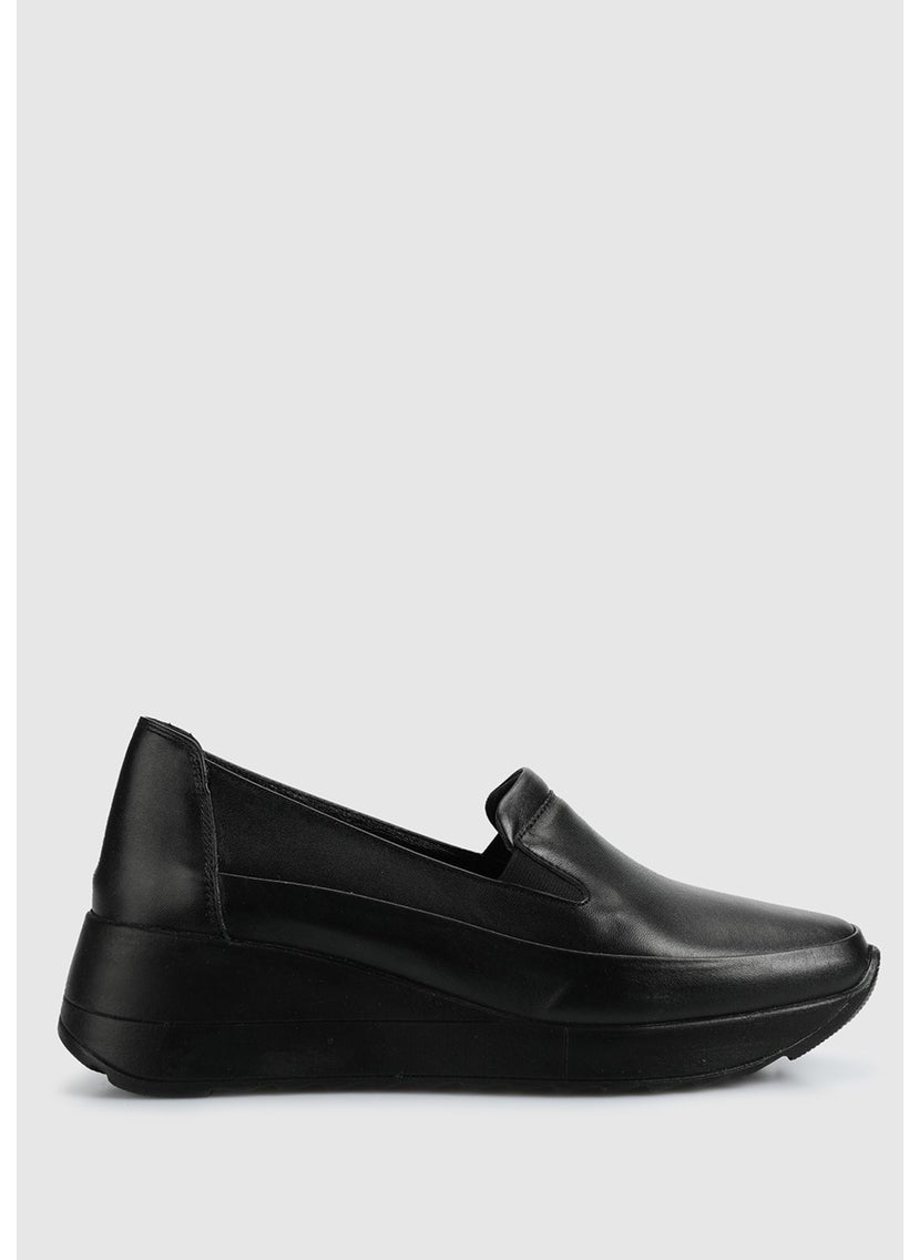 Black Leather Women's Shoes