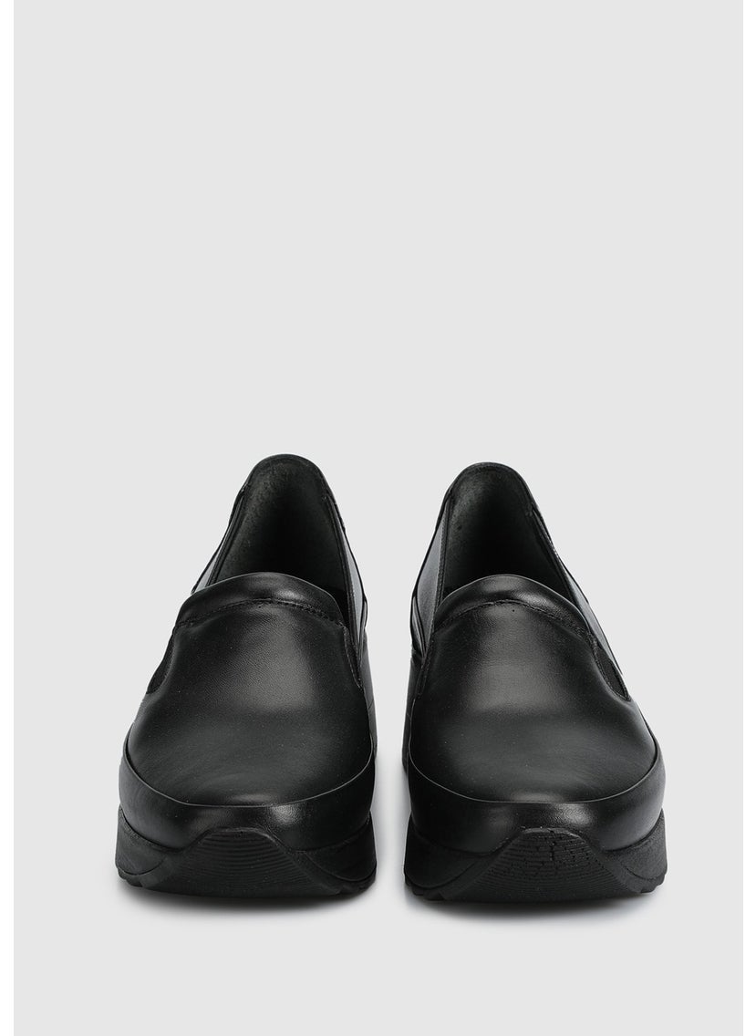 Black Leather Women's Shoes