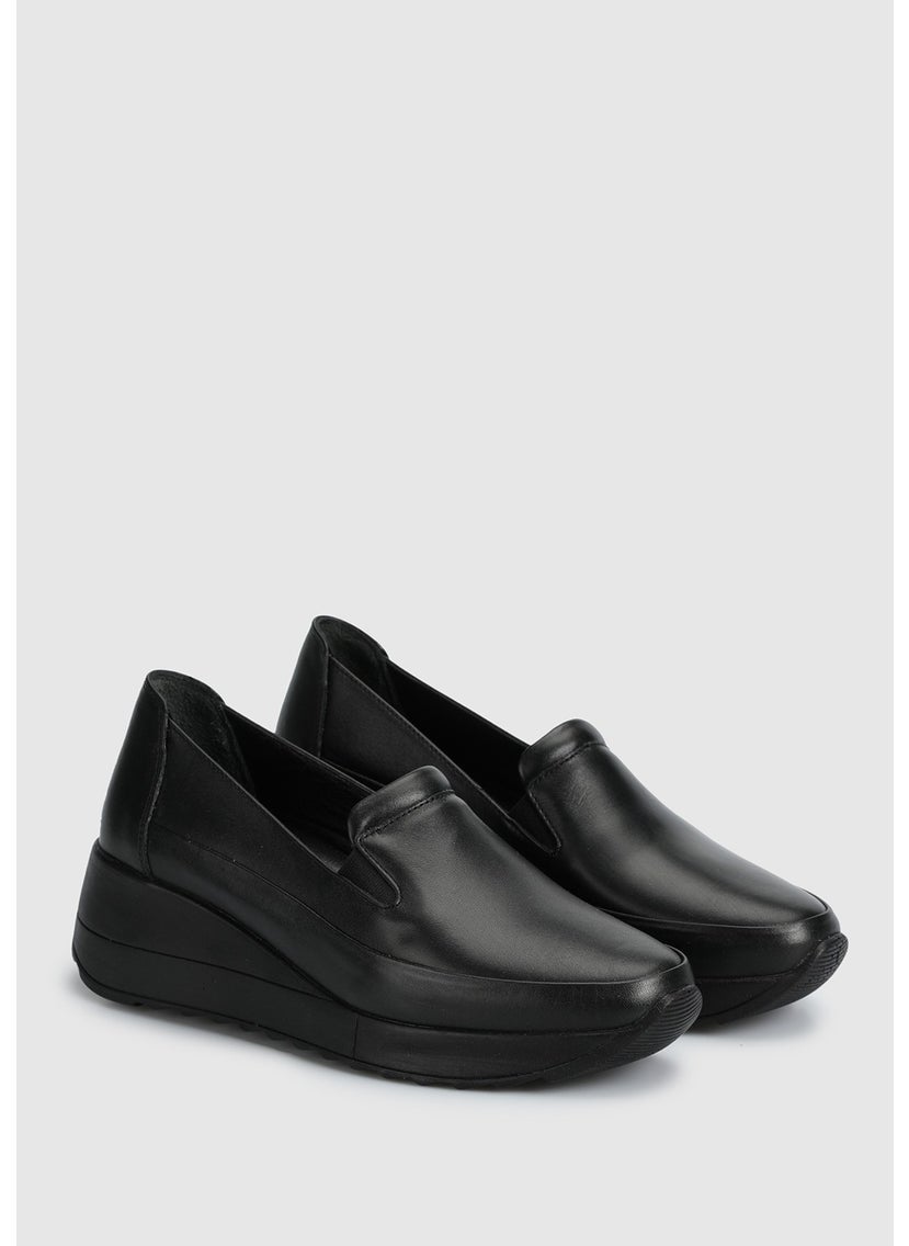 Black Leather Women's Shoes