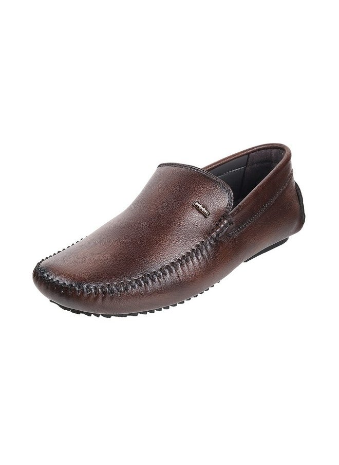 Mochi Mens Leather Brown Loafers (Size (9 UK (43 EU))