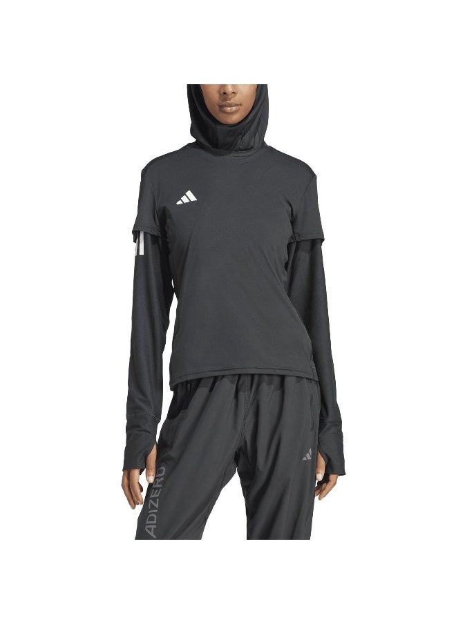 Adidas Adizero E Tee Black Running T-Shirts For Women 2Xs