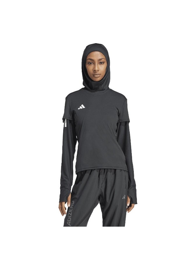 Adidas Adizero E Tee Black Running T-Shirts For Women 2Xs