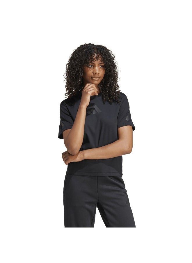 Adidas W Z.N.E. Tee Black Training T-Shirts For Women Xs