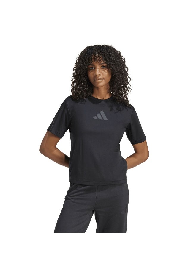 Adidas W Z.N.E. Tee Black Training T-Shirts For Women Xs