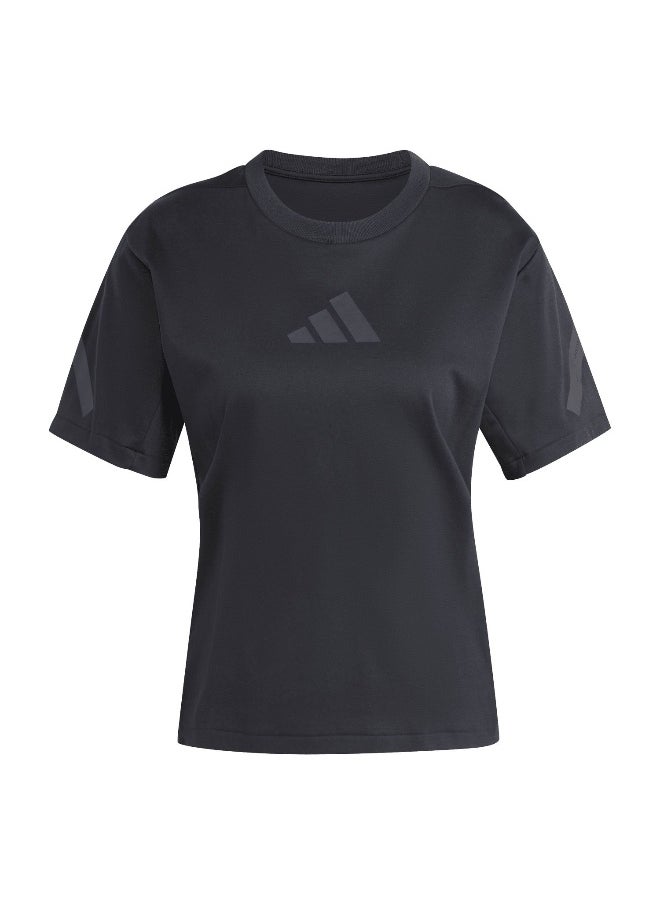 Adidas W Z.N.E. Tee Black Training T-Shirts For Women Xs
