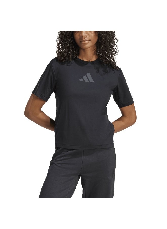 Adidas W Z.N.E. Tee Black Training T-Shirts For Women Xs