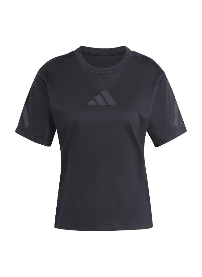 Adidas W Z.N.E. Tee Black Training T-Shirts For Women Xs
