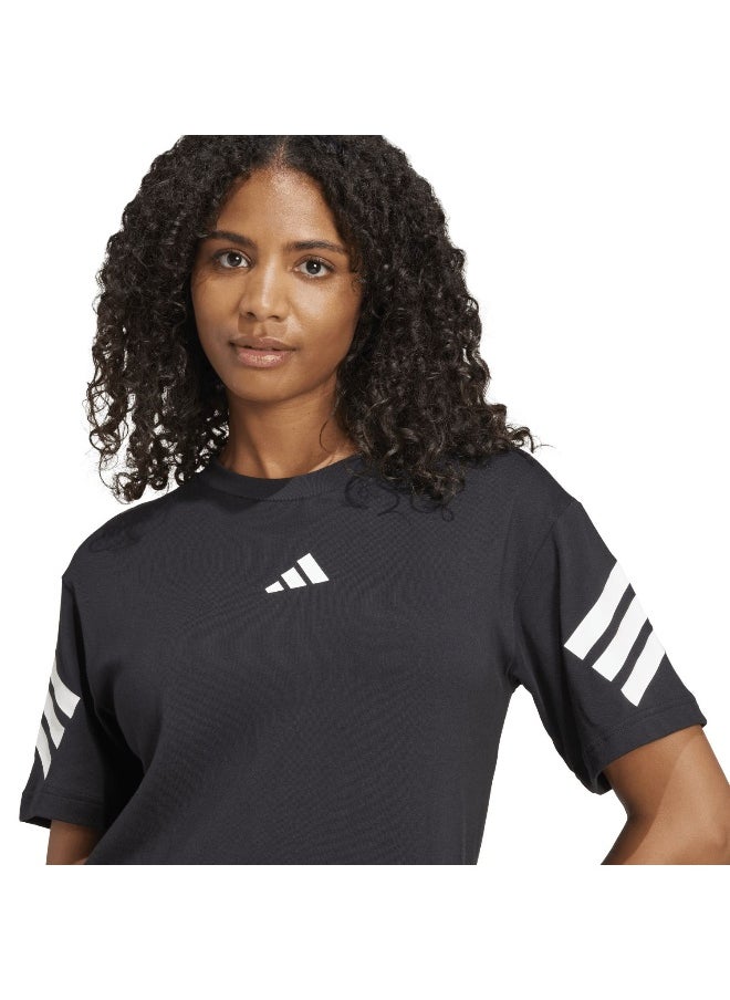Adidas W Fi 3S Tee Black Training T-Shirts For Women 2Xs