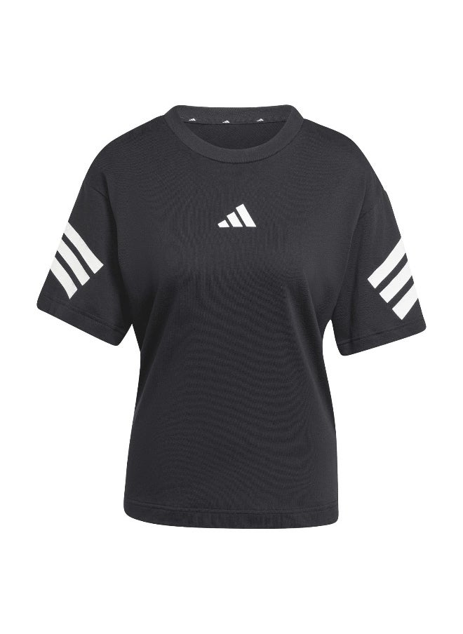 Adidas W Fi 3S Tee Black Training T-Shirts For Women 2Xs