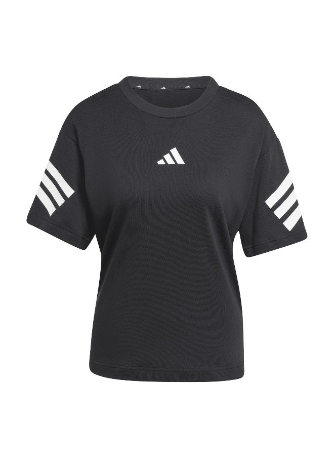 Adidas W Fi 3S Tee Black Training T-Shirts For Women 2Xs
