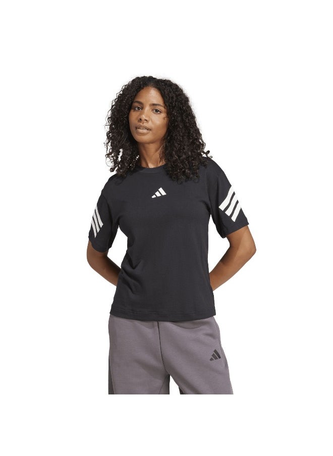 Adidas W Fi 3S Tee Black Training T-Shirts For Women 2Xs