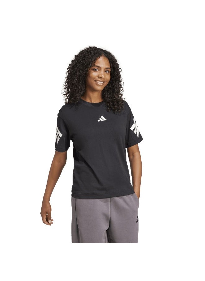 Adidas W Fi 3S Tee Black Training T-Shirts For Women 2Xs
