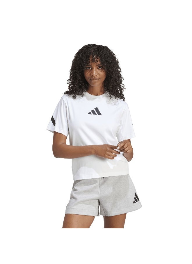 Adidas W Z.N.E. Tee White Training T-Shirts For Women 2Xs