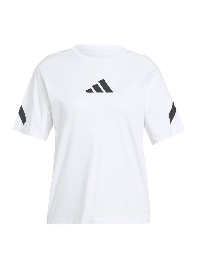 Adidas W Z.N.E. Tee White Training T-Shirts For Women 2Xs