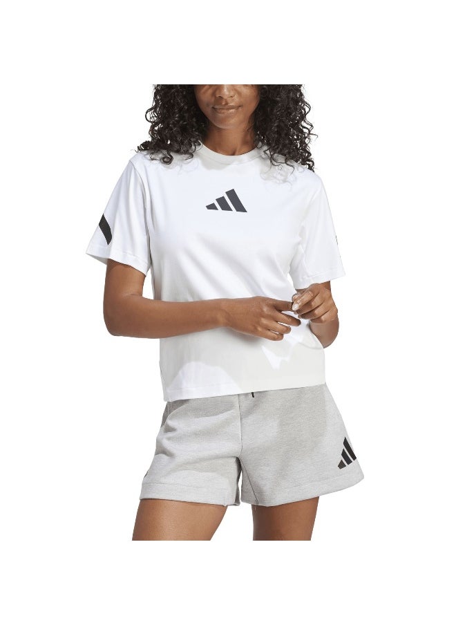 Adidas W Z.N.E. Tee White Training T-Shirts For Women 2Xs