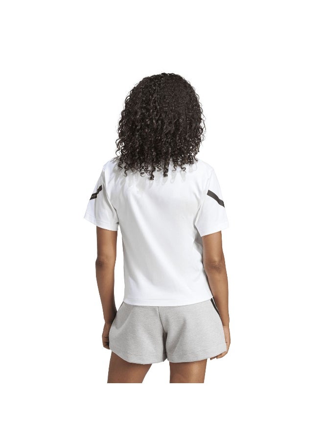 Adidas W Z.N.E. Tee White Training T-Shirts For Women 2Xs