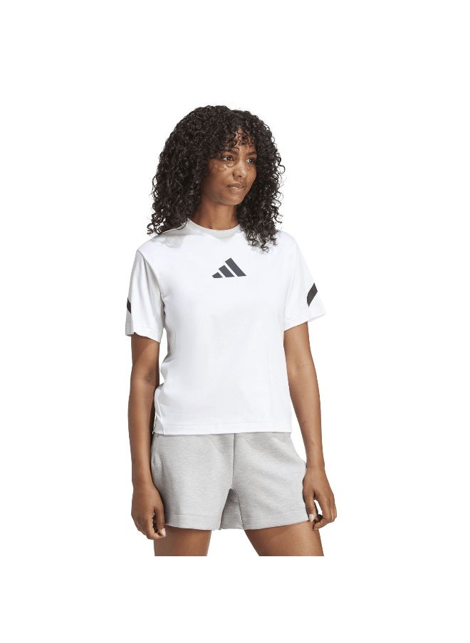Adidas W Z.N.E. Tee White Training T-Shirts For Women 2Xs