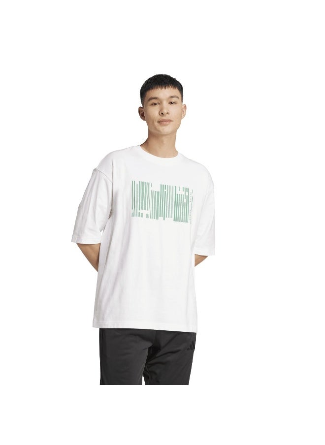 Adidas U Hot Gfx T White Training T-Shirts For Unisex Xs