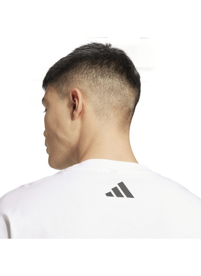 Adidas U Hot Gfx T White Training T-Shirts For Unisex Xs