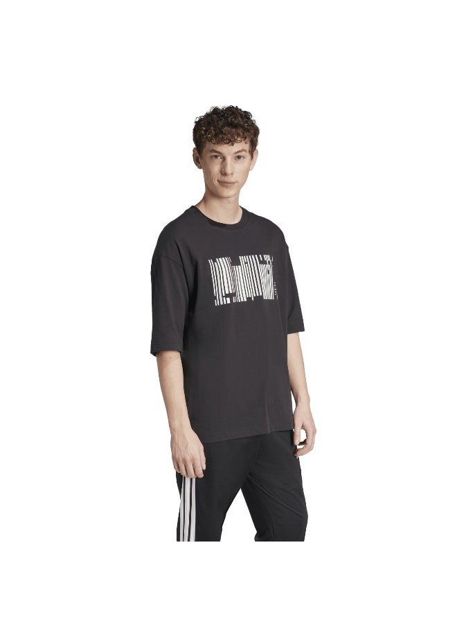 Adidas U Hot Gfx T Black Training T-Shirts For Unisex Xs