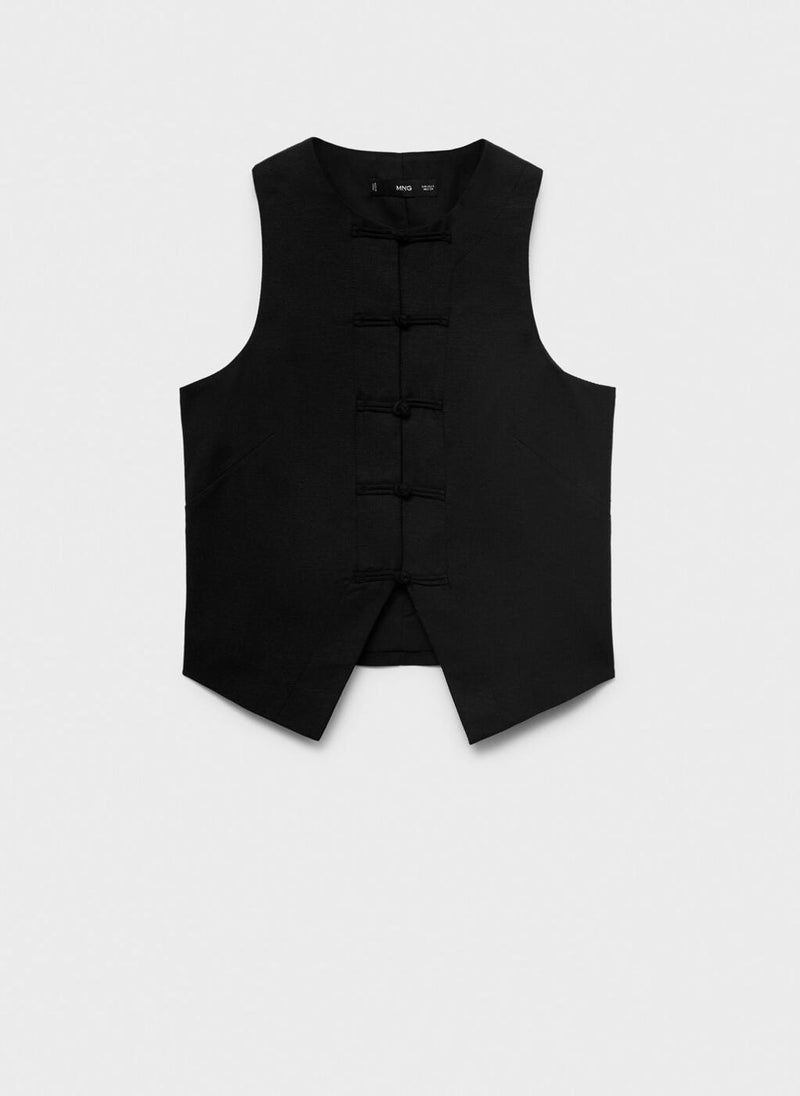 Casual Linen Blend Suit Waistcoat