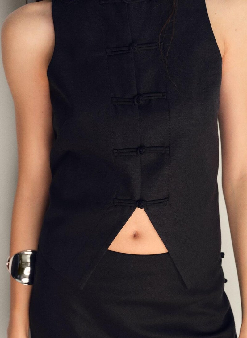 Casual Linen Blend Suit Waistcoat