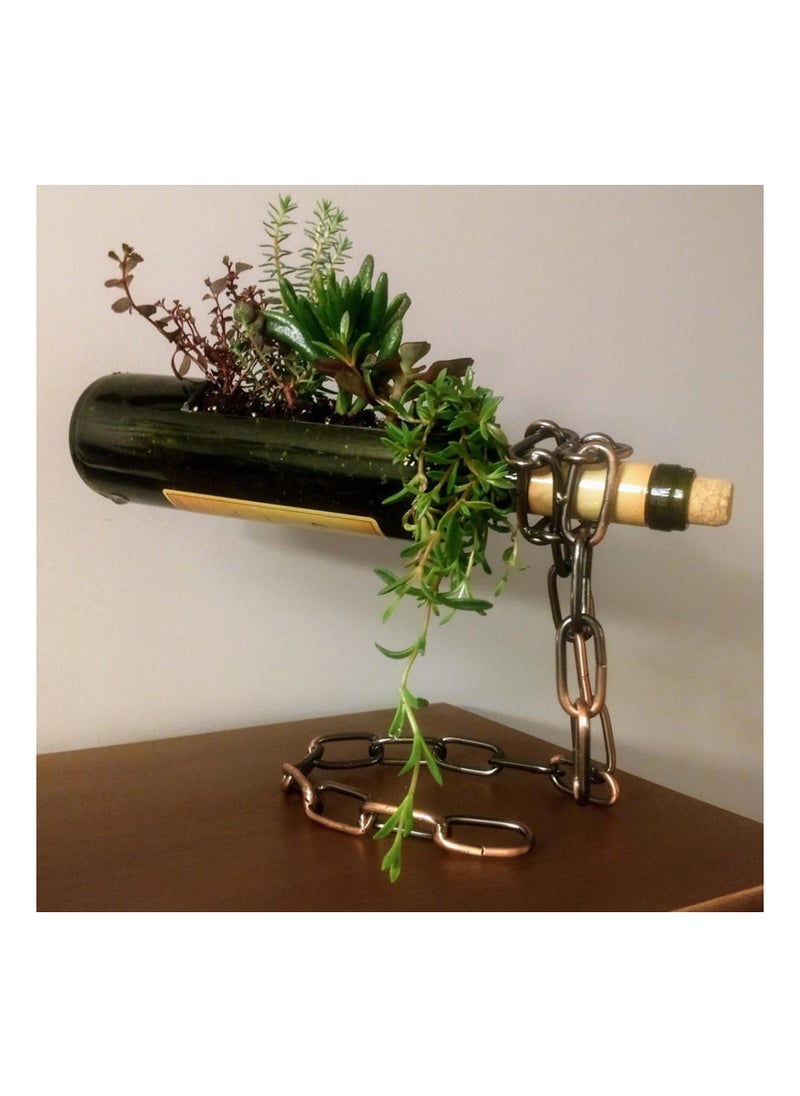Magic  Bottle Holder, Floating  Holder Steel Link Chain  Stand Air-Hanging  Rack Gravity Defying  Holder Illusion  Bottle Holder Chain  Bottle Stand for Kitchen Bar