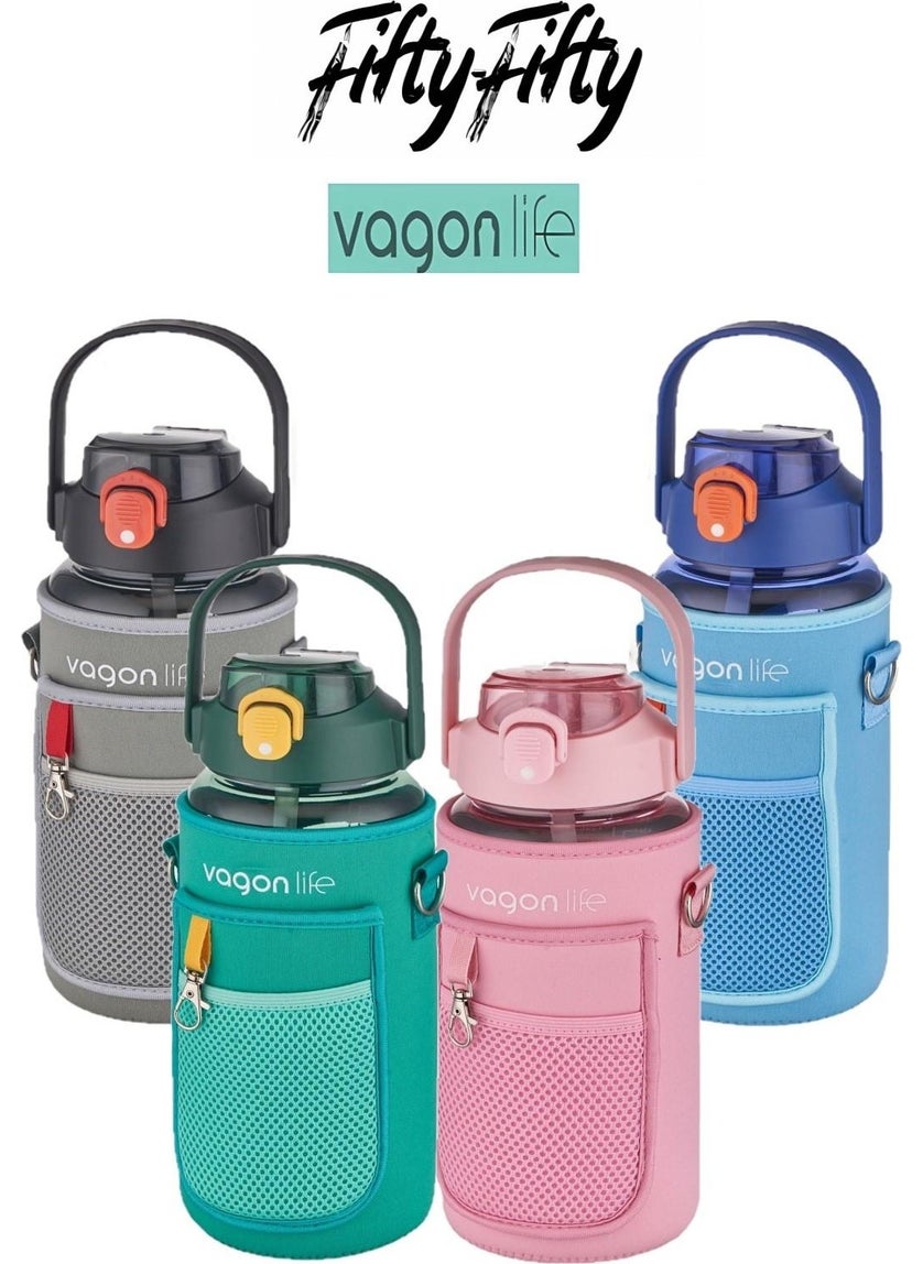 Covered ((Phone Stand)) 1500 ml Water Flask with/without Pipette with Carrying Strap