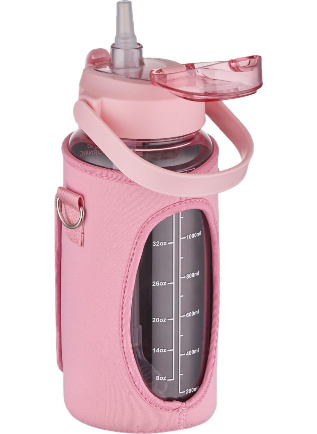 Covered ((Phone Stand)) 1500 ml Water Flask with/without Pipette with Carrying Strap