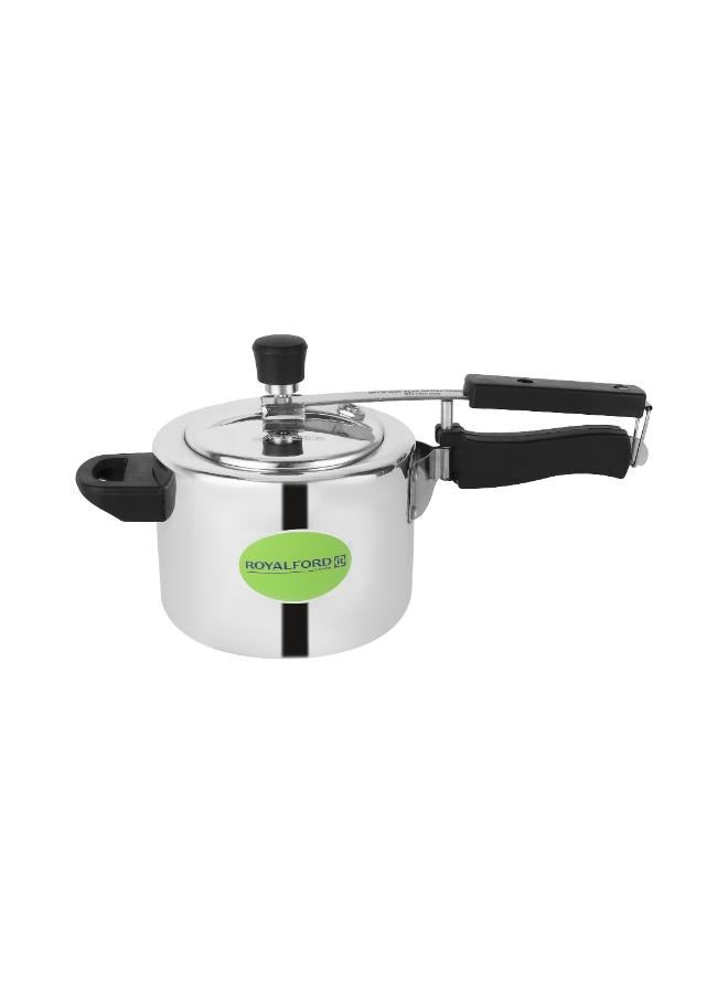Royalford 5 liter and 3 liters Aluminum Pressure Cooker Combo| Durable Construction with Firm and Comfortable Handles/ Non-Induction SILVER 3 Litter and5 Littercm