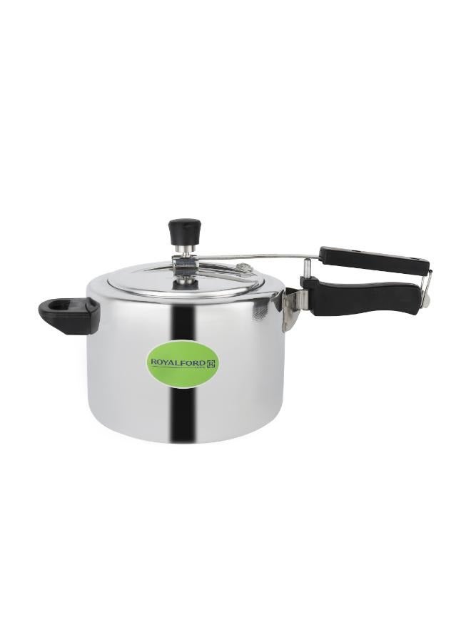 Royalford 5 liter and 3 liters Aluminum Pressure Cooker Combo| Durable Construction with Firm and Comfortable Handles/ Non-Induction SILVER 3 Litter and5 Littercm