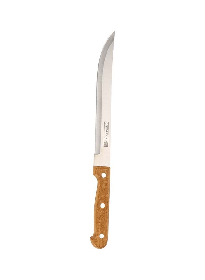 Royalford Kitchen Knife Set- RF12265/ Pack of 7, Includes Chef, Slicer, Utility, Paring Knife and Scissors/ Stylish Pinewood Holder, Ergonomic Design with Comfortable Wooden Handle Multicolor