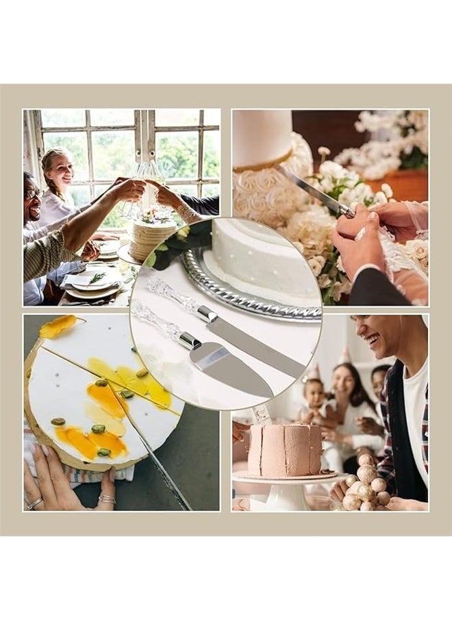 2- Piece Cake Knife ， Cake Knife and Server Set Acrylic Stainless Steel Faux Crystal Handle Holiday