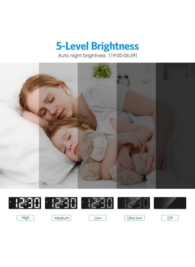 AMIR Digital Alarm Clock, [Upgraded Version] LED Clock for Bedroom, Electronic Desktop Clock with Type-C Port,Adjustable Brightness,DST,Snooze,12/24H Display for Home,Office