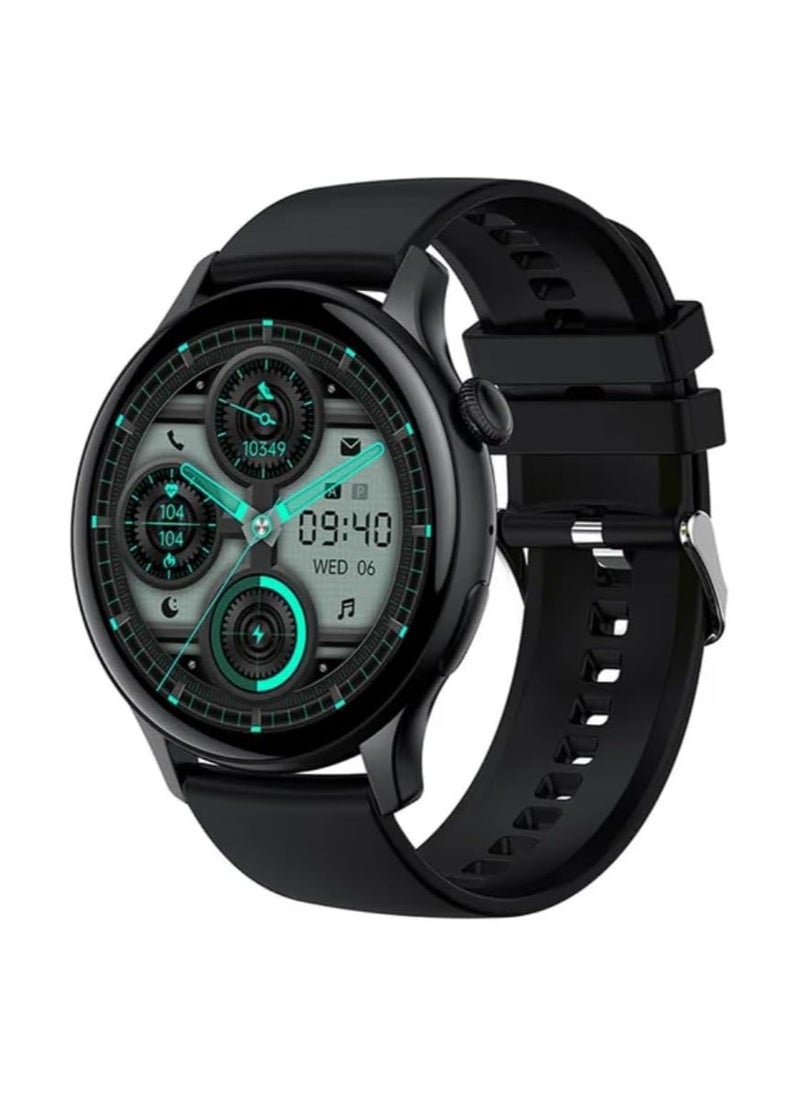 Flipkind HK85 Smartwatch 1.43 Inch Display  Control Men Women Sport Watch Music Control Measures Heart Rate Blood Pressure Smart Watch Full Touch Screen Tempered Glass (Black)