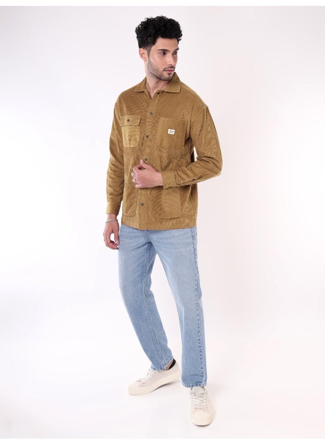 Golden Brown  Shacket for Men