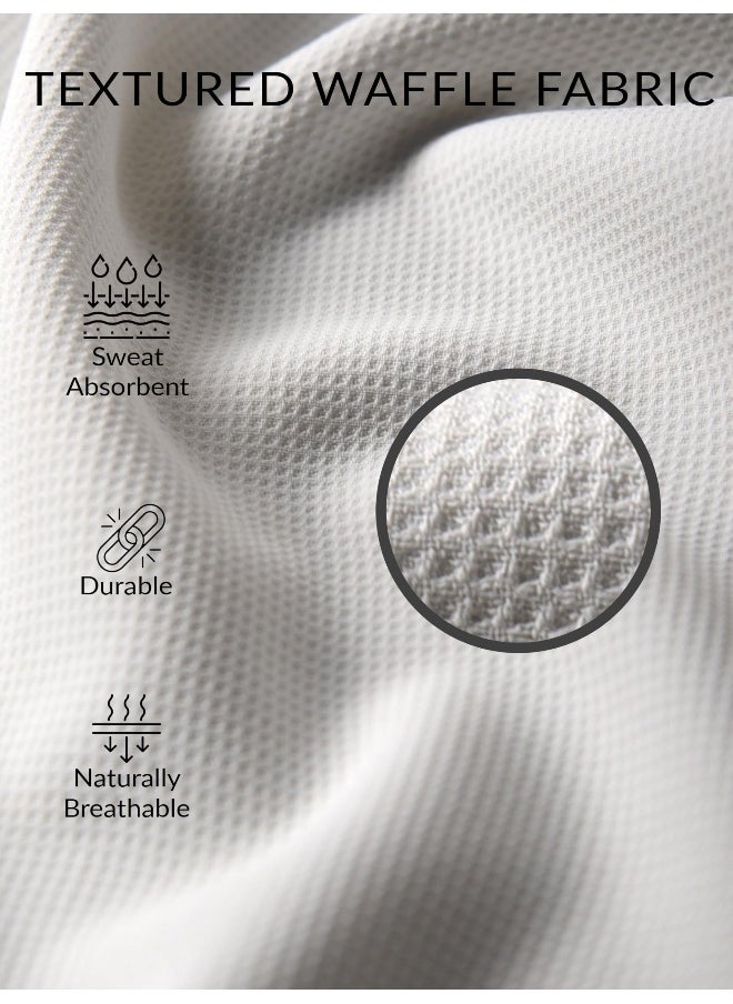 White Half Sleeve Waffle Shirt for Men