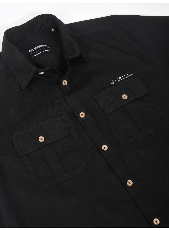 Black Oxford Shirt for Men