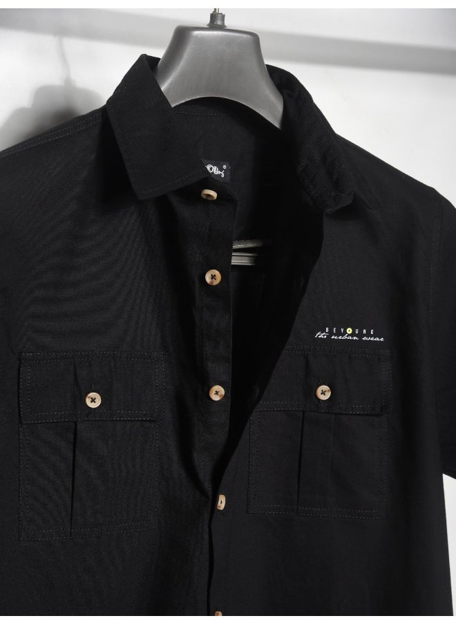 Black Oxford Shirt for Men