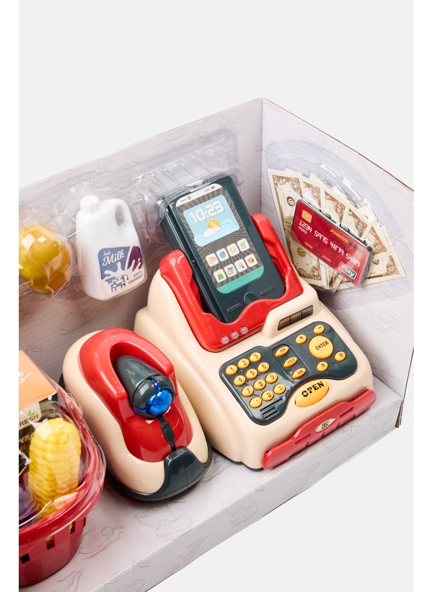 Home Supermarket Cashier Toys, Red Combo