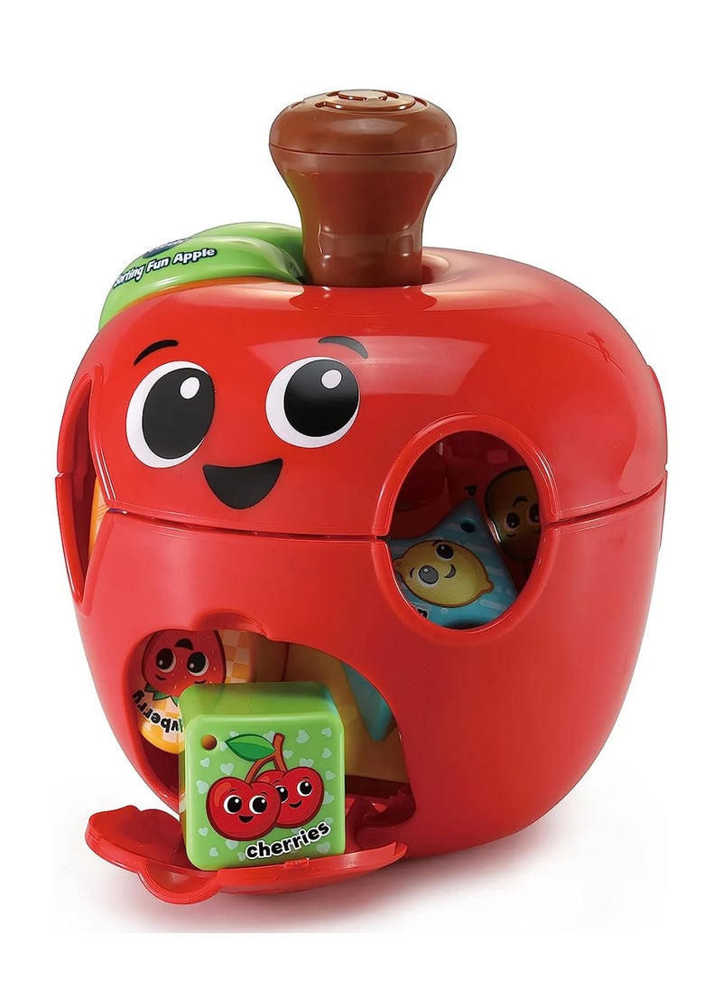 Sorting Fun Apple Shape Sorter for Toddlers 12-36 Months, 11 Piece Set of Unique Classic Shapes, Eco-Friendly Plastic