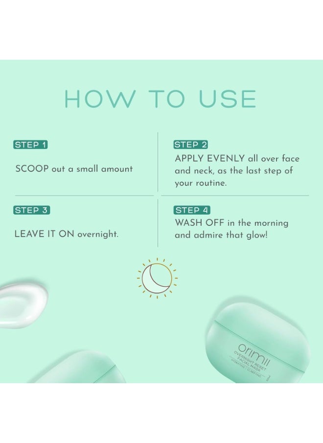 Sleeping Face Mask for Overnight Repair & Stress Relief (100ml) | Anti Oxidant Rich, Moisturizes, Soothes & Repairs Overnight | Lightweight 100% Natural Night Cream Gel For All Skin Types