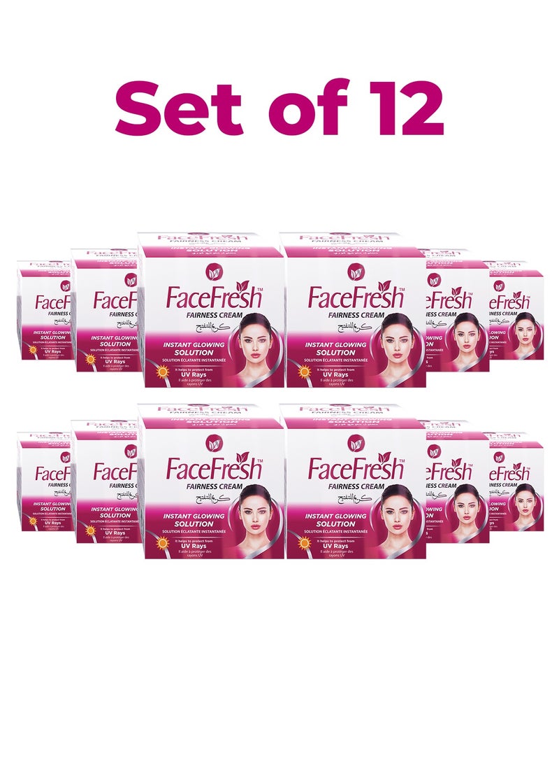 Set of 12 Fairness Cream - Reduces Acne, Blemishes & Dark Spots, Brightens Face Tone - For All Skin Types 70g