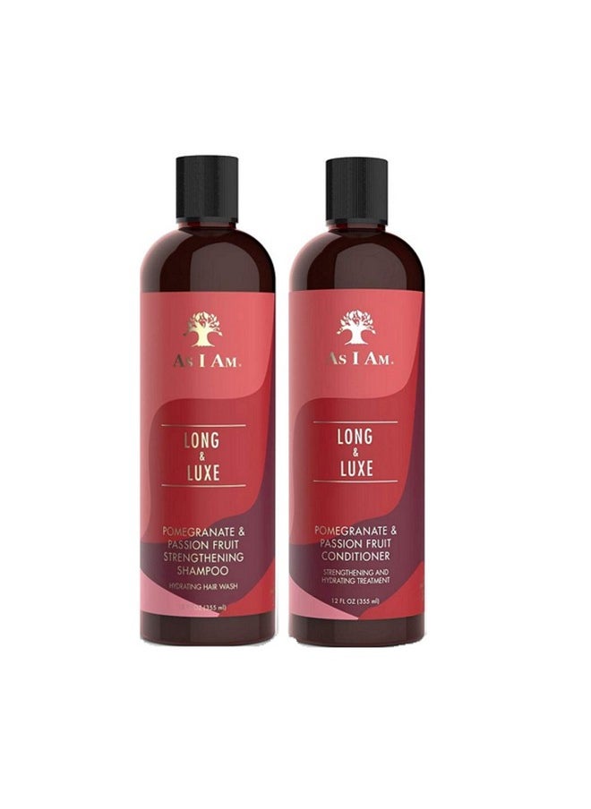 As I Am Long & Luxe Strengthening Shampoo + Conditioner 12oz Duo