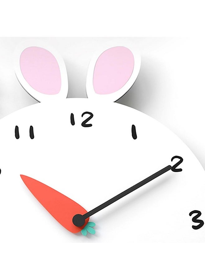 Stephanie Imports Modern Minimalist Silent Wall Clock Funny Animal Collection (Rabbit)